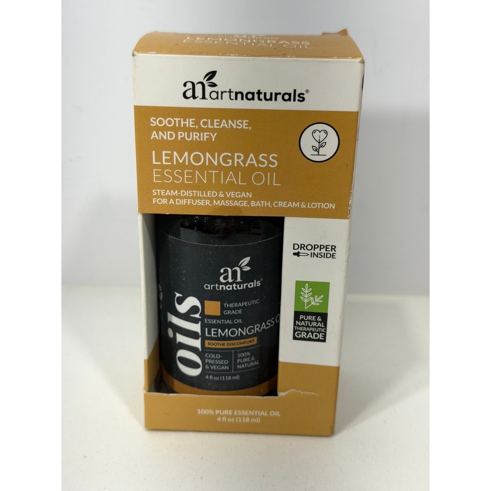 ArtNaturals Lemongrass Essential Oil 4 fl oz Therapeutic Grade Pure Vegan 118ml